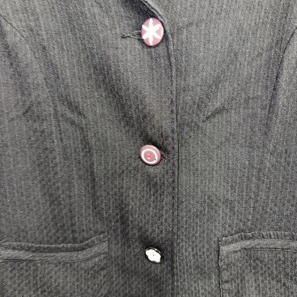 Koret Petite Button Front Lightweight Black Knit Jacket - Picture 4 of 6